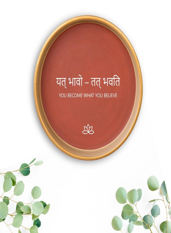 Almiro Tree Terracotta Wall Plate Set With Evil Eye (Sanskrit Quote) - Image 3