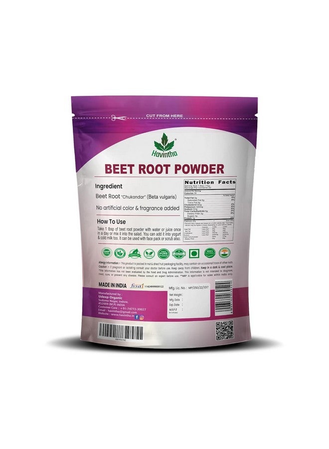 Havintha Natural Beet root Powder For Drinking Supplement | Organic Beetroot Powder For Nourish Your Skin | Help in Heart Health - 227 gm - Image 3