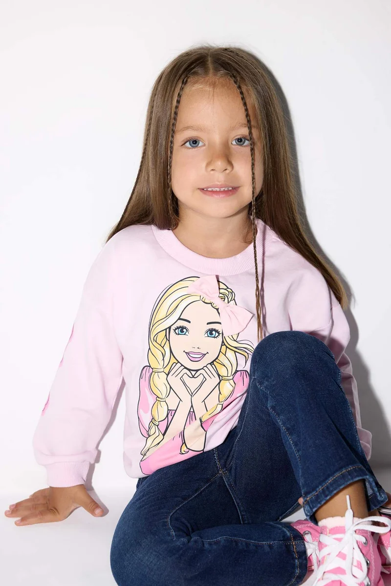 DeFacto Baby Girl Barbie Crew Neck Sweatshirt