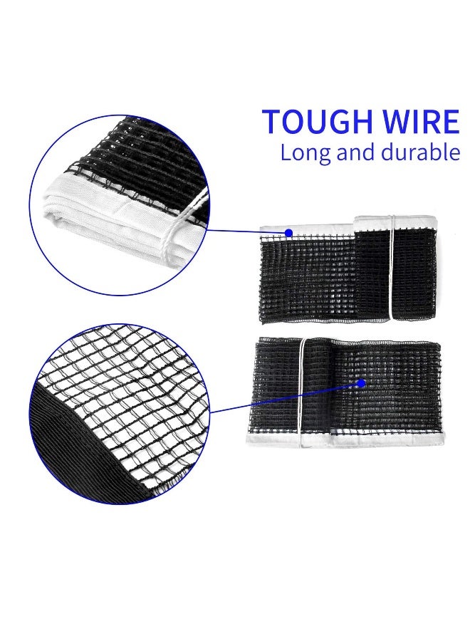 كوينج 2pcs 70.8 inches Table Tennis Replacement Net，Heavy Duty String Tension Ping Pong Nets for IndoorOutdoor Table Tennis Nylon Net, for Any Table 60 to 72 InchBlack Color - Image 3