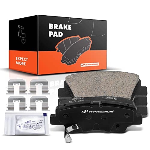 A-Premium Rear Ceramic Disc Brake Pads Set Compatible with Select Hyundai and Kia Models - Accent, Elantra, Elantra Coupe/GT, Sonata, for Veloster, Cadenza, Forte, Optima, Soul, Forte Koup, Forte5 - Image 1