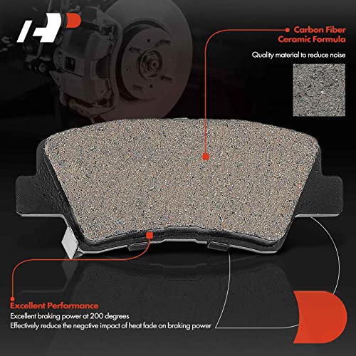 A-Premium Rear Ceramic Disc Brake Pads Set Compatible with Select Hyundai and Kia Models - Accent, Elantra, Elantra Coupe/GT, Sonata, for Veloster, Cadenza, Forte, Optima, Soul, Forte Koup, Forte5 - Image 3