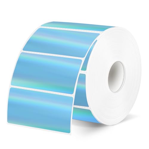 Yegawen Direct Thermal Label 2x1 Inch- Barcode Labels- Holographic Thermal Sticker Labels for Address, Shipping, Compatible with Rollo Label Printer & MUNBYN& Zebra (300 Labels/Blue) - Image 1