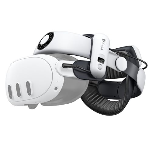 Bobovr ملحقات حزام بطارية BOBOVR S3 Pro، نظام تبريد هواء الرأس وبطارية قابلة للتبديل بسعة 10000 مللي أمبير، متوافقة مع Meta Quest 3/Quest 3S - Image 1