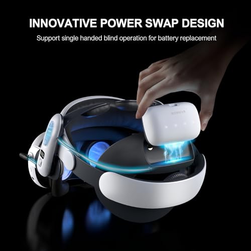 Bobovr ملحقات حزام بطارية BOBOVR S3 Pro، نظام تبريد هواء الرأس وبطارية قابلة للتبديل بسعة 10000 مللي أمبير، متوافقة مع Meta Quest 3/Quest 3S - Image 3