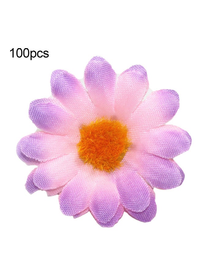 نيبمينينت زهرة عباد الشمس الصناعية من الحرير الصناعي للحديقة 100 قطعة بنفسجي/ برتقالي