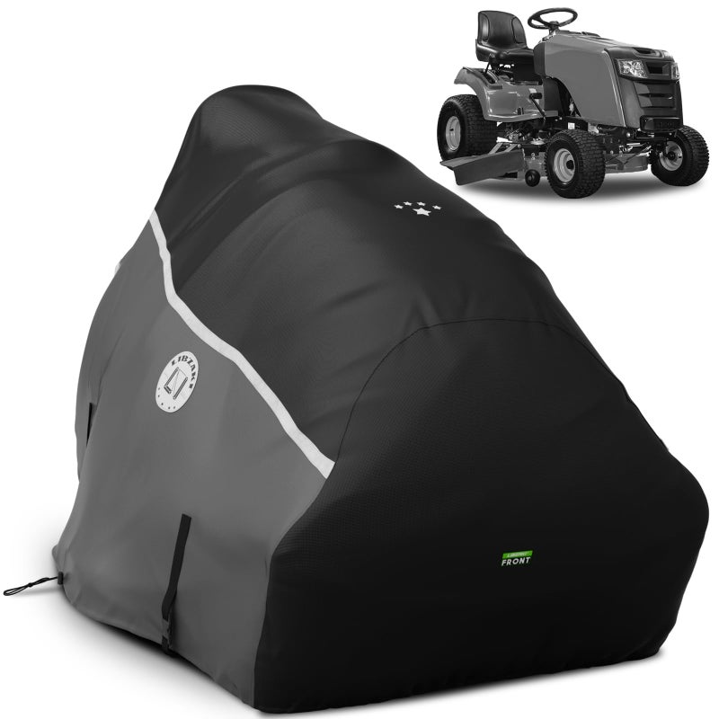 LI LIBZAKI 420D Riding Lawn Mower Cover Waterproof Tractor Cover Heavy Duty Fits Decks up to 54Universal fit for John Deere EGO Toro Craftsman and More 72L x 54W x 46HGray