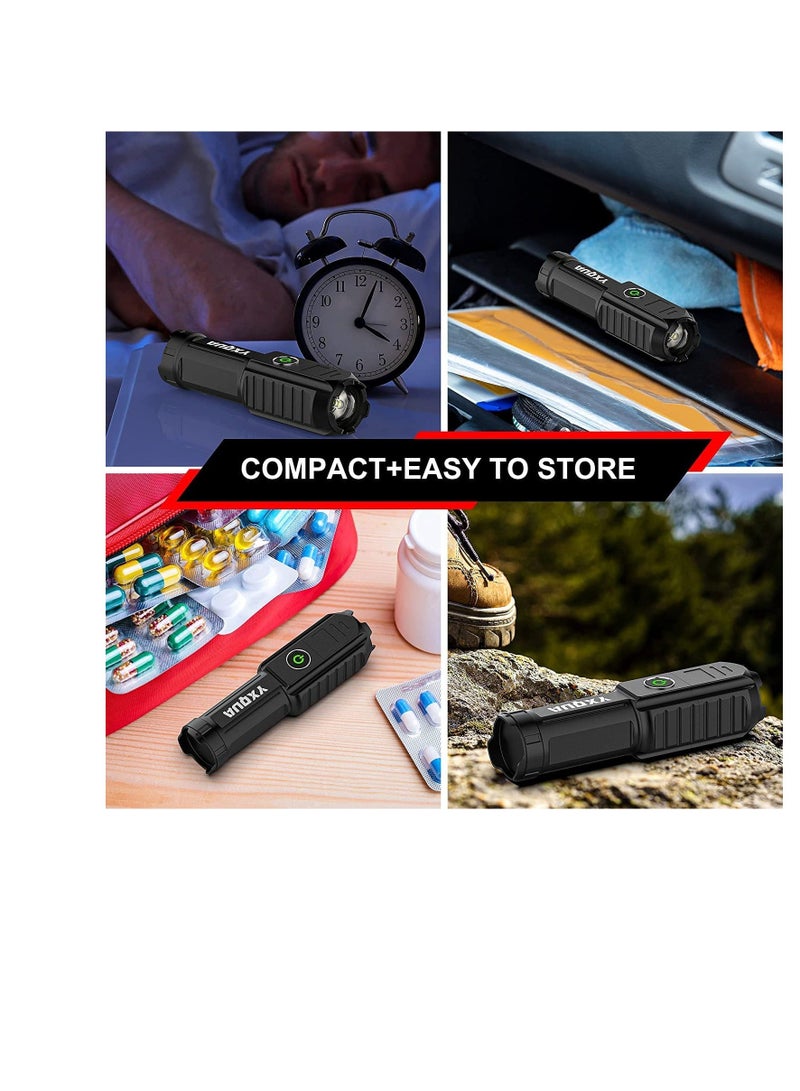 2 Pack USB Rechargeable Flashlight   Small  Bright LED Mini Flashlights, High Lumens, 4 Modes, Zoomable, The Size of Pocket Gifts for Kids - Image 5