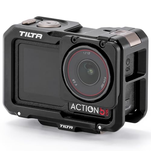 Tilta Full Camera Cage Compatible with DJI Osmo Action 3 Action 4 Action 5 Pro Black MagnesiumAluminum Frame Cold Shoe 1420 Mounts Magnetic Filter Support ShockAbsorbing Pads - Image 1