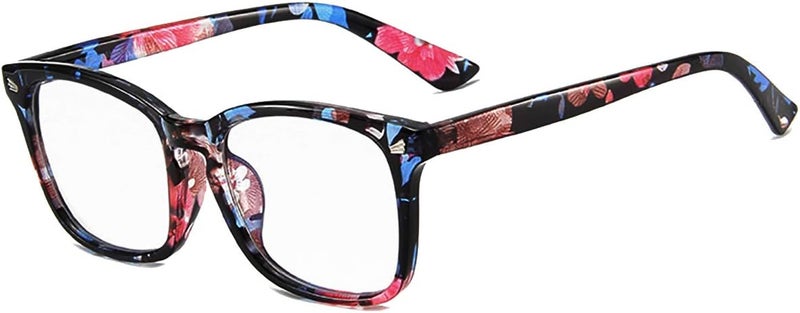 MAXJULI Blue Light Blocking Glasses,Computer Reading/Gaming/TV/Phones Glasses for Women Men(Flower Black) - Image 2