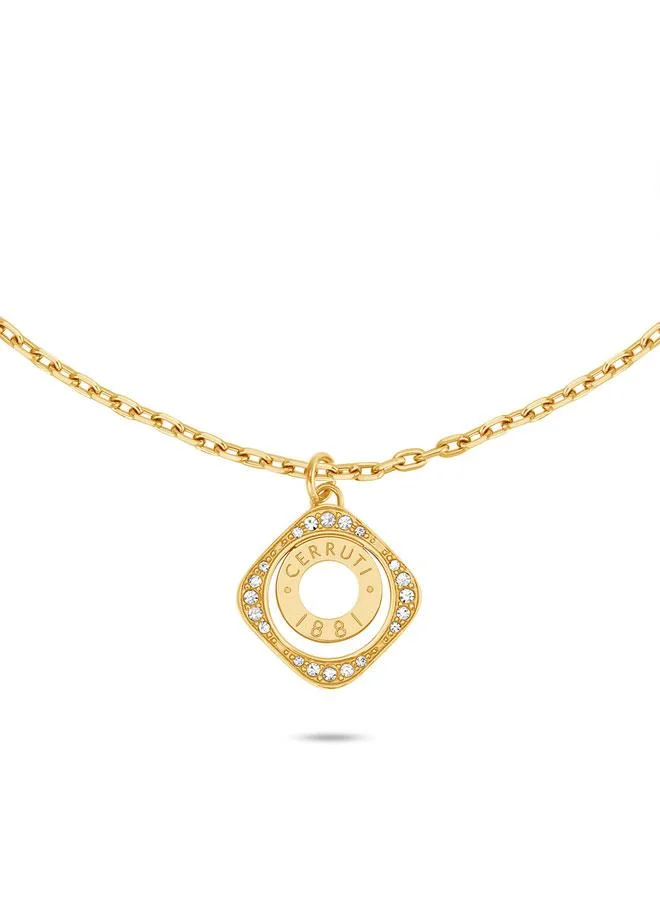 Leadri Yellow Gold Plated Stainless Steel Necklace for Women 450mm
