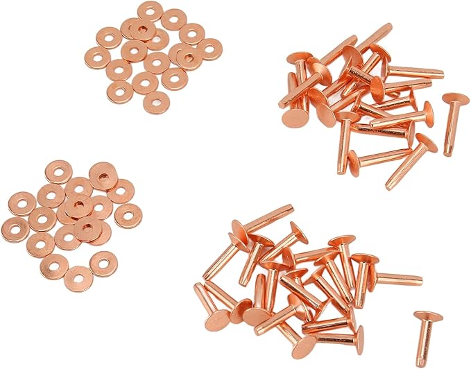 Leather Craft Tool Kit With Copper Rivets And Setters For DIY Clothing Bags Belts Style C - Image 1