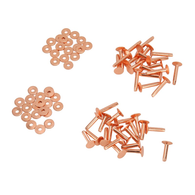 Leather Craft Tool Kit With Copper Rivets And Setters For DIY Clothing Bags Belts Style C - Image 2