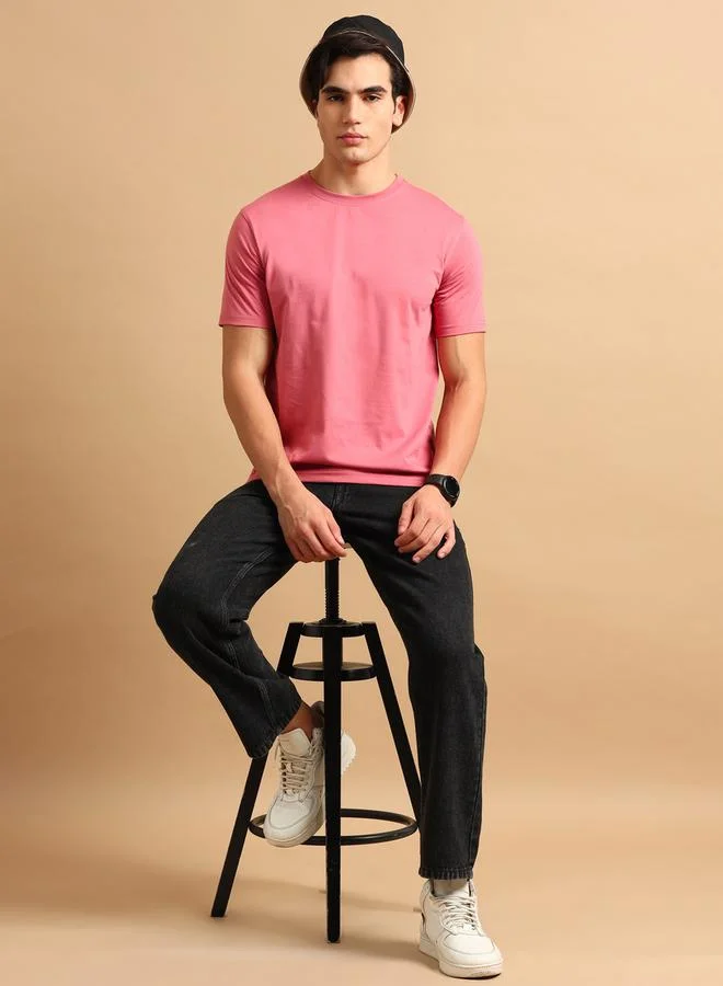 Bushirt Bushirt Solid Short Sleeve Round Neck T-Shirt