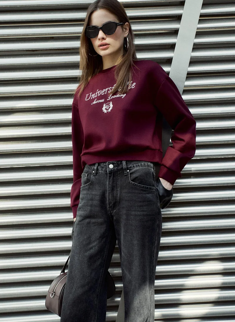 Lichi  Loose sweatshirt with large lettering for Women | Best Price UAE