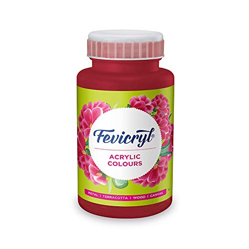 Fevicryl Acrylic Colour Maroon 500ml | Art & Craft, DIY, Rich Pigment, Non-Craking Paint for Canvas, Wood, Leather, Earthenware, Metal | Ideal for school projects, Hobbyists, Artists - Image 1