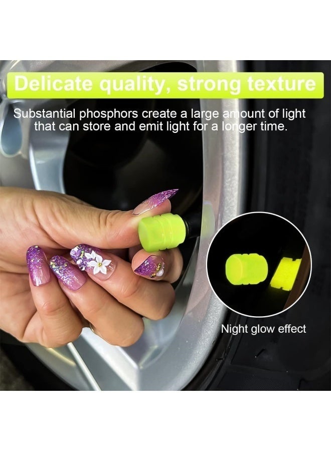 40PCS Fluorescent tire valve caps, luminous car wheel valve caps, suitable for general automobiles and bicycles, luminous car exterior accessories, cool luminous (red, pink, blue, yellow, green) - Image 2