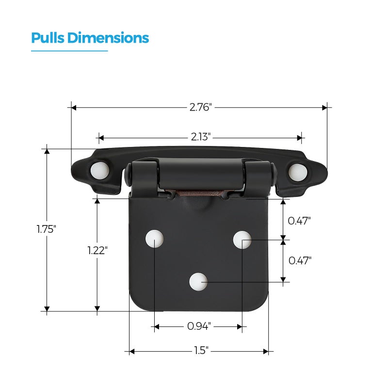 Ravinte Hardware 10 Pack (5 Pairs) 1/2 Inch Insert Kitchen Cabinet Hinges, Matte Black Self Closing Hinges For Kitchen Cabinet Doors, Semi-Concealed Cupboard Hardware, Face Mount Hardware, Black - Image 5