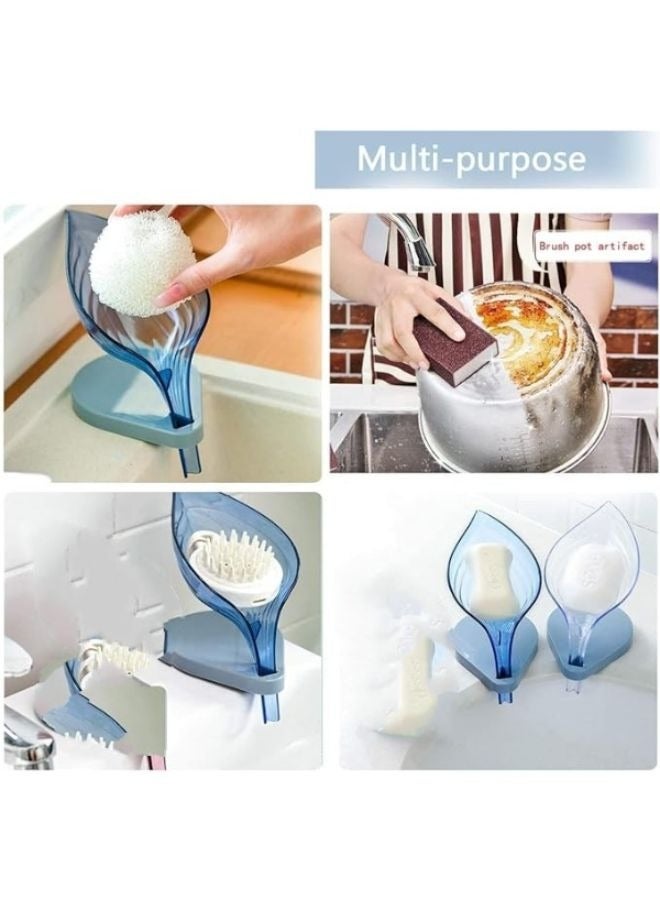 Decorative Leaf-shaped Soap Holder Plastic Dispenser  - Image 4