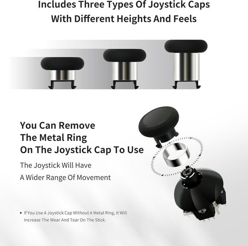 Gulikit 720° Adjustable Voltage TMR Magnetic Joystick Replacement Kit for PS5 DualSense/DualSense Edge Controller, Anti-Drift Stick Repair Module with 3 Pairs of Thumbstick Caps, Soldering Required - Image 5