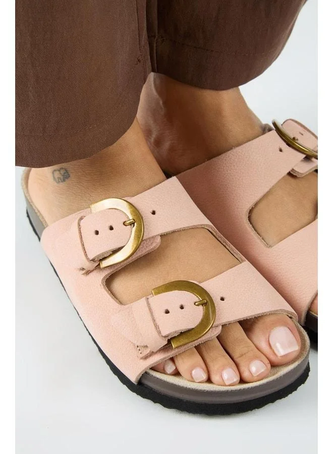 Manijero  Fuga Women's Genuine Leather Double-Loop Nubuck Powder Slippers. for Women | Best Price UAE