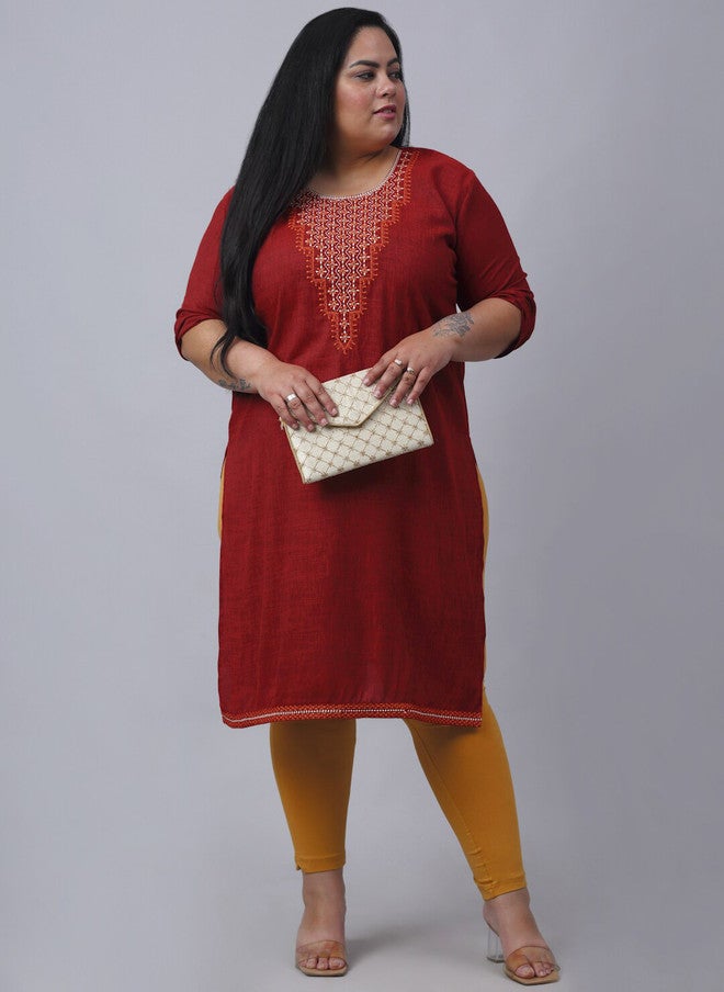 Trend Level Women Plus Size Mustard Yellow Regular Fit Casual Trousers - Image 4