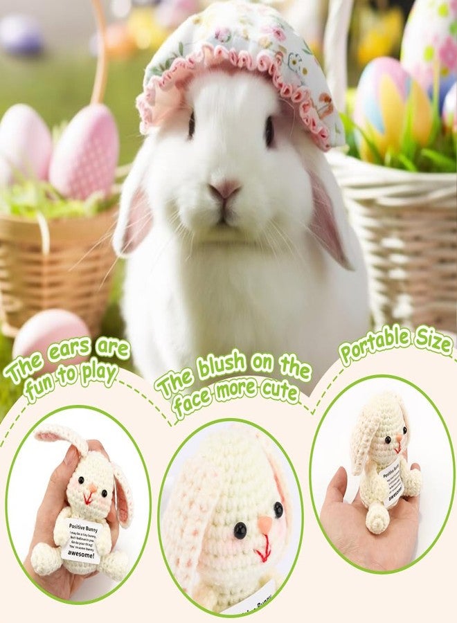 AHONEY Easter Basket Stuffers for Teens Girls Adult Emotional Support Handmade Birthday Gift Positive Bunny Decor Mini Crochet Animals Decor - Image 2