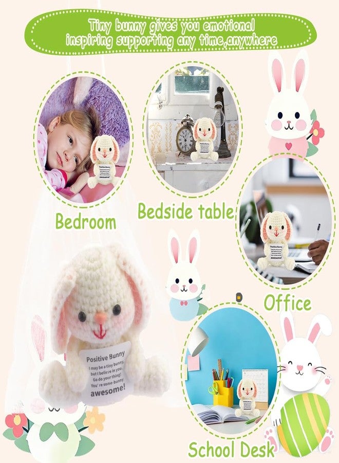 AHONEY Easter Basket Stuffers for Teens Girls Adult Emotional Support Handmade Birthday Gift Positive Bunny Decor Mini Crochet Animals Decor - Image 3