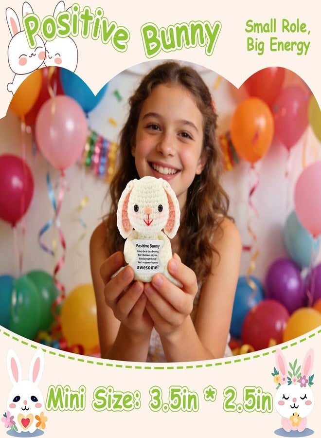 AHONEY Easter Basket Stuffers for Teens Girls Adult Emotional Support Handmade Birthday Gift Positive Bunny Decor Mini Crochet Animals Decor - Image 5