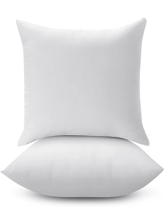 LANE LINEN LANE LINEN 18 x 18 Throw Pillow Insert - Pack of 2 White, Down Alternative Pillow Inserts for Decorative Pillow Covers, Throw Pillows for Bed, Couch Pillows for Living Room - Image 1