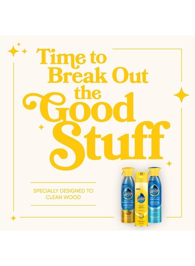 Pledge Everyday Clean Multi Surface Cleaner & Antibacterial Spray Aerosol, Works on Wood, Granite, and More, Fresh Citrus, 9.7 oz (Pack of 3) - Image 2