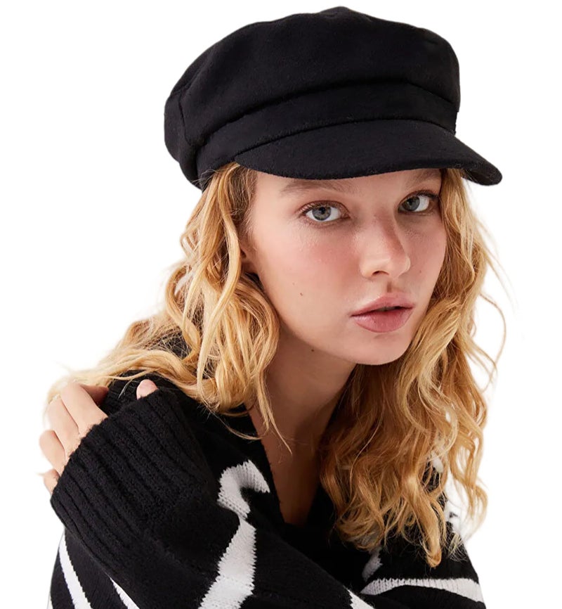 kilsel Women Beret Newsboy Hat, Fall Baker Boy Hat Women, 8 Panels Beret, Winter Paper Boy Cabbie Newspaper Boy Hat Black - Image 4