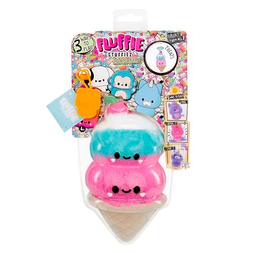 Fluffie Stuffiez Double Scoop Ice Cream Small Collectible Feature Plush Surprise Reveal Unboxing with Huggable ASMR Fidget DIY Fur Pulling Ultra Soft Fluff - Image 1