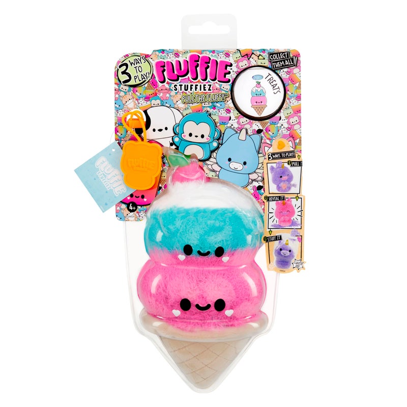 Fluffie Stuffiez Double Scoop Ice Cream Small Collectible Feature Plush Surprise Reveal Unboxing with Huggable ASMR Fidget DIY Fur Pulling Ultra Soft Fluff - Image 3