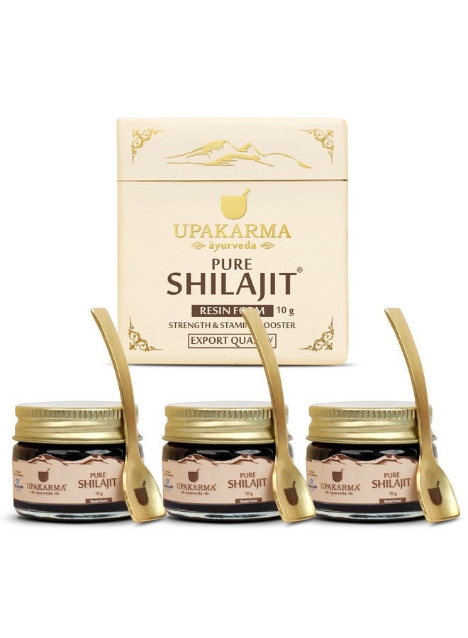 UPAKARMA Original Alkaline Shilajit/Shilajeet Resin 10g with Fulvic Acid, Magnesium & Urolithin A|Boost Performance, Power, Stamina, Strength|Lab Tested|Pack of 3, 3 count, 10 grams - Image 1