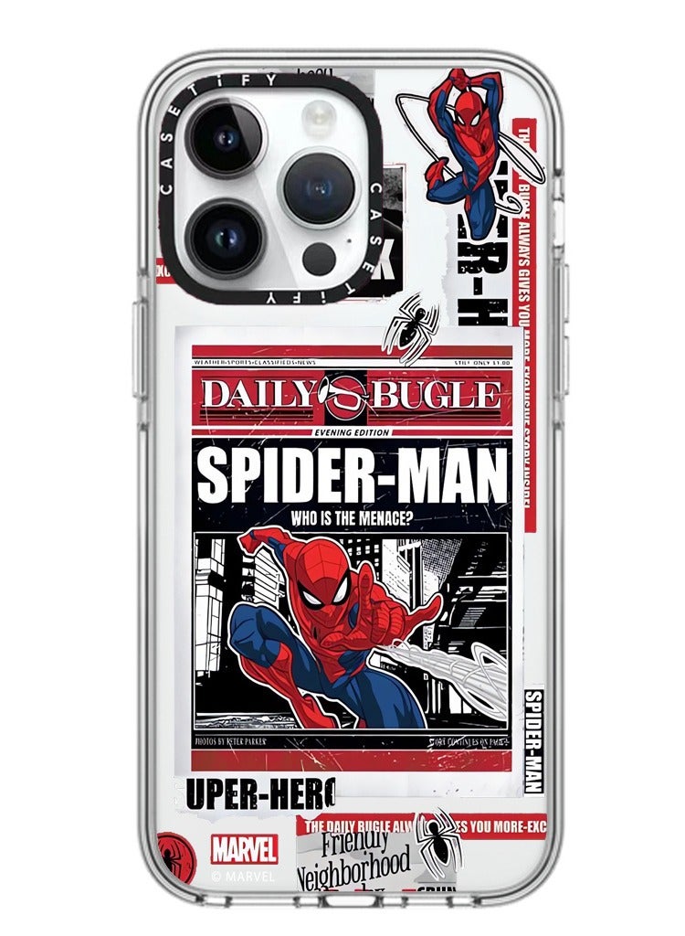 Casetify Apple iPhone 15 Pro Max Case,Fighting Spider-Man Magnetic Adsorption Phone Case - Semi transparent - Image 1