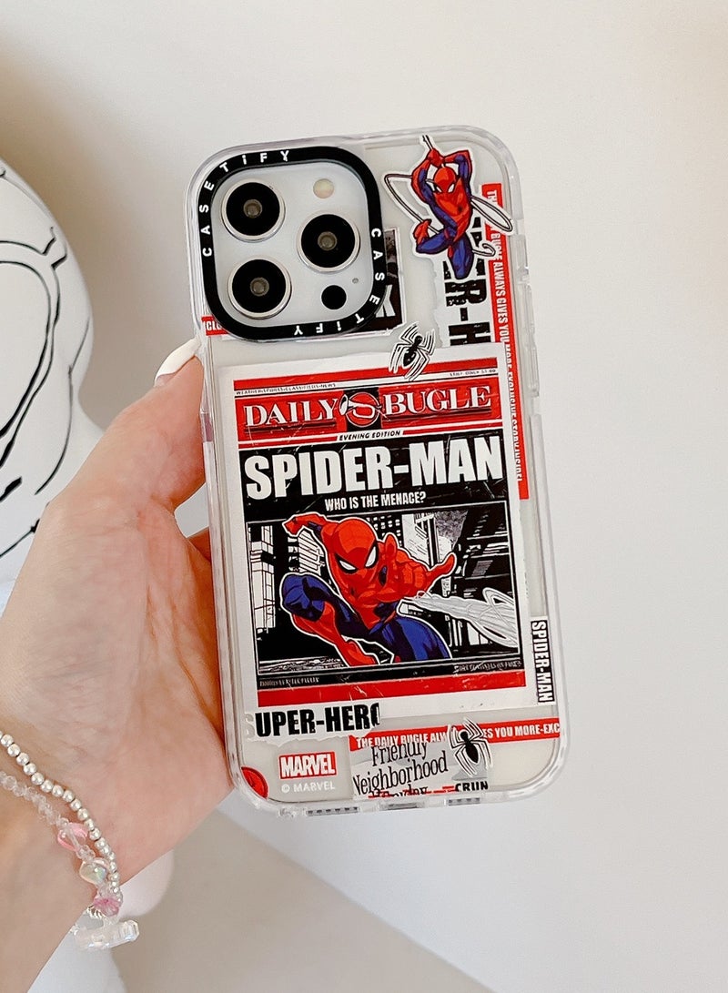 Casetify Apple iPhone 15 Pro Max Case,Fighting Spider-Man Magnetic Adsorption Phone Case - Semi transparent - Image 3