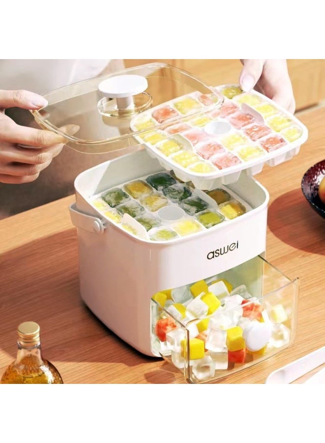 Chabeia Ice Cube Tray with Handle ，Innovative Ice Cube Mold Design ,Multi-Purpose Ice Cube Tray, Leak-Proof Ice Cube Mold, Ice Cube Tray, Ice Mold, Space-Saving Ice Cube Tray - Image 1