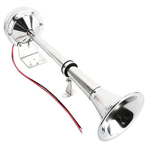 Amarine Made 12v Marine Boat Horn 115db Stainless Steel Single Trumpet Horn for Ship Truck RV Trailer, Low Tone, 16-1/8" - Image 4