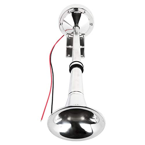 Amarine Made 12v Marine Boat Horn 115db Stainless Steel Single Trumpet Horn for Ship Truck RV Trailer, Low Tone, 16-1/8" - Image 5