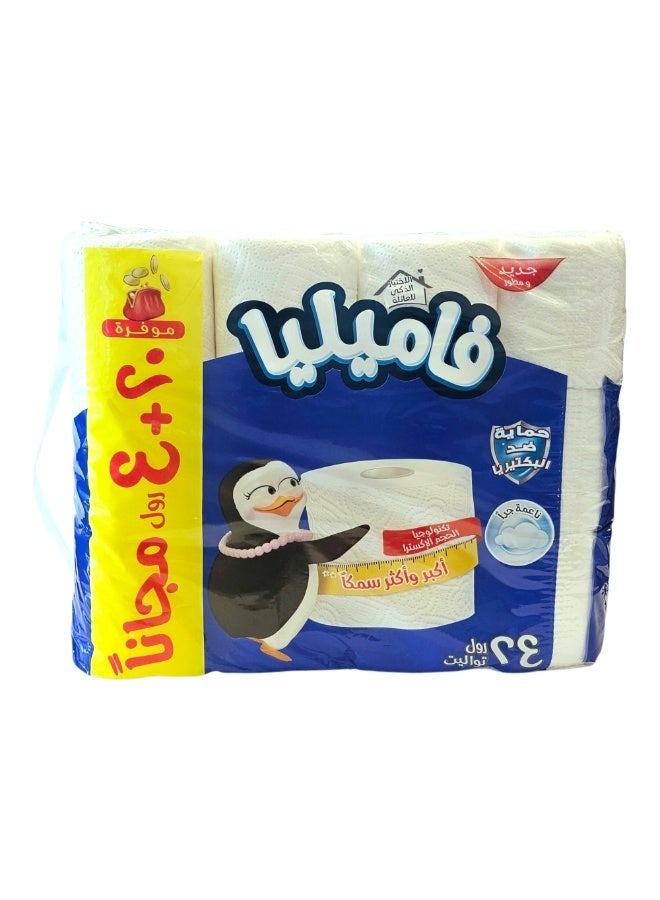 فاميليا ورق تواليت 24 لفة – عبوة اقتصادية، ناعم ومريح على البشرة، مقاوم للتمزق، امتصاص ممتاز، مثالي للاستخدام اليومي في المنازل والمكاتب - Image 3