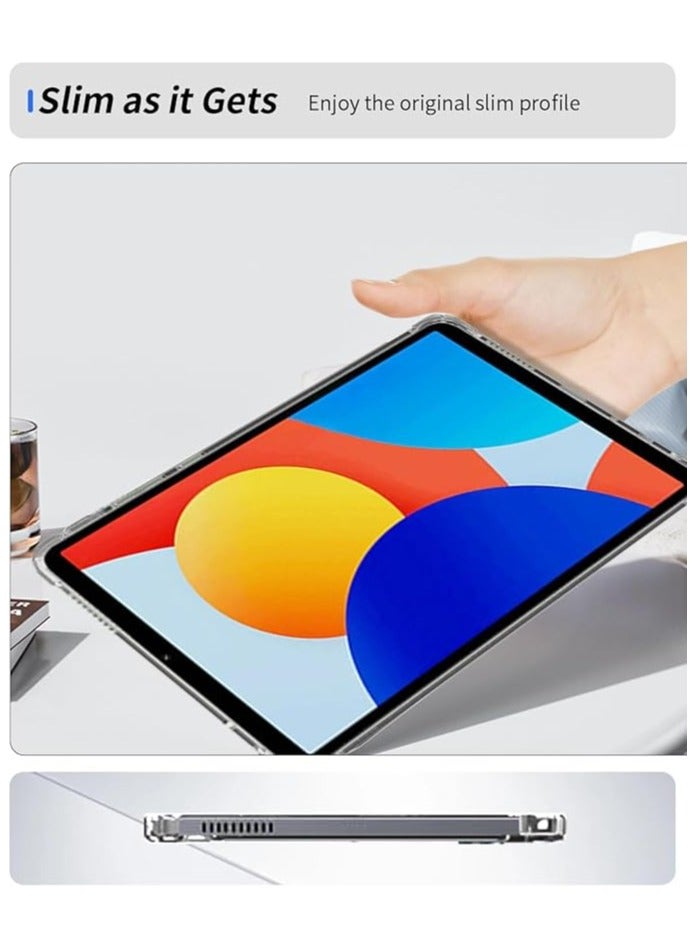 Xiaomi Redmi Pad SE 4G - 8.7 inch (2024) 2 in 1 Slim Fit Shockproof Crystal TPU Protective Case Cover And Generic Glass Screen Protector - Clear - Image 3