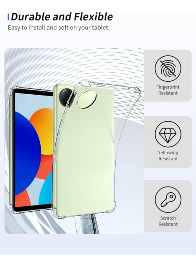 Xiaomi Redmi Pad SE 4G - 8.7 inch (2024) 2 in 1 Slim Fit Shockproof Crystal TPU Protective Case Cover And Generic Glass Screen Protector - Clear - Image 4