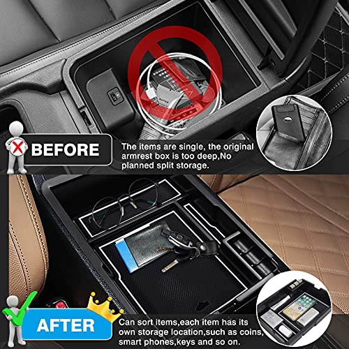 Autorder Center Console Organizer for Kia Sorento 2021-2026 Accessories Armrest Storage Box Secondary Insert Tray with 2 Color Mats - Image 4