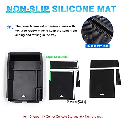 Autorder Center Console Organizer for Kia Sorento 2021-2026 Accessories Armrest Storage Box Secondary Insert Tray with 2 Color Mats - Image 5