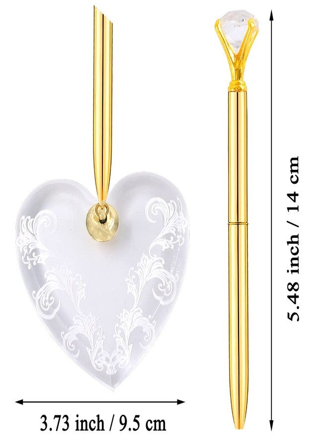 HingoFuni MiDube Signing Pen and Acrylic Holder Set Pen for Wedding Bridal Guest Sign in Attached to Desk Ceremony Graduation Office for Guest Book Ballpoint Reception Counter Desk 2 Piece Set - Image 2