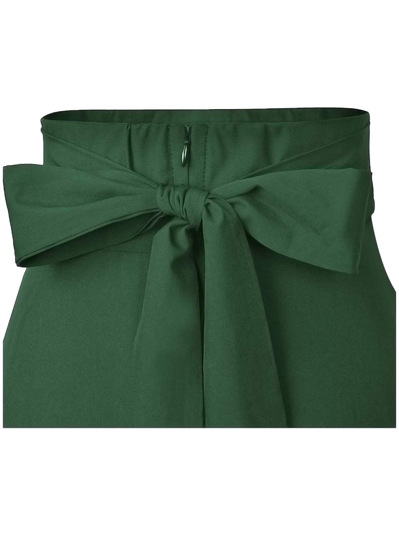 RANPHEE Dark Green Summer Maxi Skirts for Women Long Flowy Fit and Flare Elegant Casual Fall Swing Flattering Skirt to Hide Tummy M - Image 4