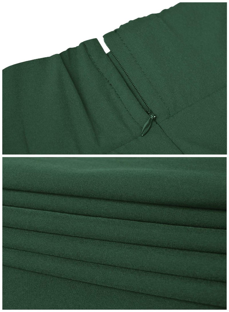 RANPHEE Dark Green Summer Maxi Skirts for Women Long Flowy Fit and Flare Elegant Casual Fall Swing Flattering Skirt to Hide Tummy M - Image 5