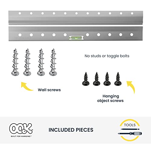 OOK French Cleat, Picture and Mirror Hanger with Hardware, 100lb, Aluminum, 533208 - Image 2