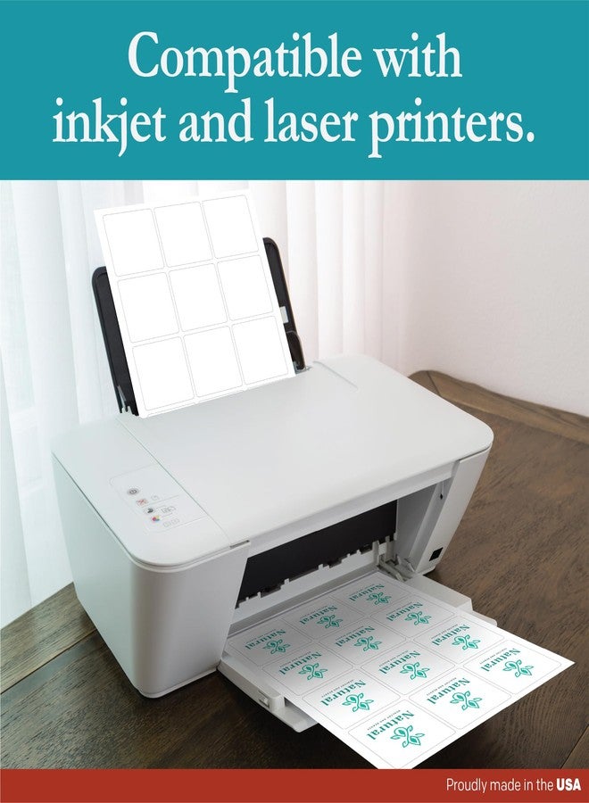 Premium Label Supply White Sticker Square Labels - 2.5" x 2.5" - Laser/Inkjet Compatible - (12 per Sheet), 25 Sheets - 300 Total Adhesive Labels - Image 5